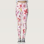 Wilde Waterverf van de Bloem Leggings<br><div class="desc">Heldere en gelukkige waterverf wilde bloem en bladeren schilderij van een moedwillig overgeteelde tuin. Ideaal voor tuinders,  natuur liefhebbers en bloemisten.</div>