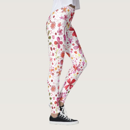 Wilde Waterverf van de Bloem Leggings (Rechts)