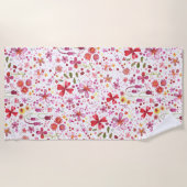 Wilde Waterverf van de Bloem Strandlaken (Voorkant)