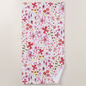 Wilde Waterverf van de Bloem Strandlaken (Voorkant)