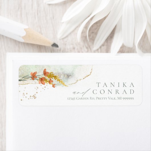 Wilde Waterverf van het Bouw Wedding Gold ID954 Etiket (Insitu)