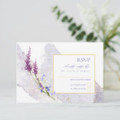 Wilde Waterverf van het huwelijk Peri ID954 RSVP Kaartje (Staand voorkant)