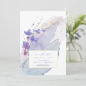 Wilde Waterverf van het huwelijk Peri ID954 Save The Date (Staand voorkant)