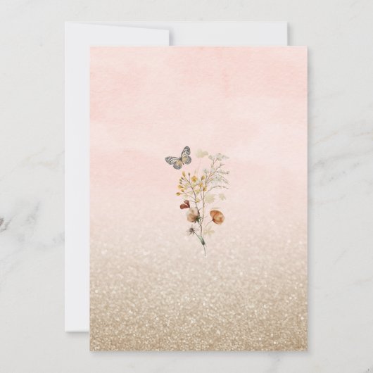 Wilde waterverf van legant, vlinderbloemig en vlin kaart (Achterkant)