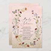 Wilde waterverf van legant, vlinderbloemig en vlin kaart (Voorkant / Achterkant)