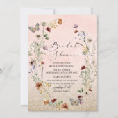 Wilde waterverf van legant, vlinderbloemig en vlin kaart (Voorkant)