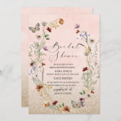 Wilde waterverf van legant, vlinderbloemig en vlin kaart (Voorkant / Achterkant)