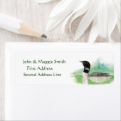 Wilde Waterverf Vogel Loon Adres Etiket (Insitu)