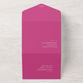 Wilde Waterverf voor bruiloft Fuchsia ID954 All In One Uitnodiging (Buitenkant)
