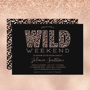 Wilde Weekend Roze Gouden Luipaard Bachelorette Ui Kaart
