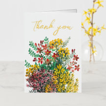 Wilde weide bloemen bedankkaart