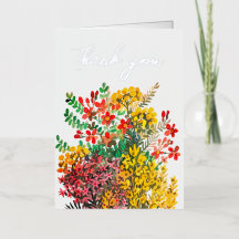 Wilde weide bloemen bedankkaart