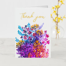 Wilde weide bloemen bedankkaart