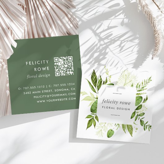 Wilde weide | Botanisch Lijst QR-code Vierkante Visitekaartje