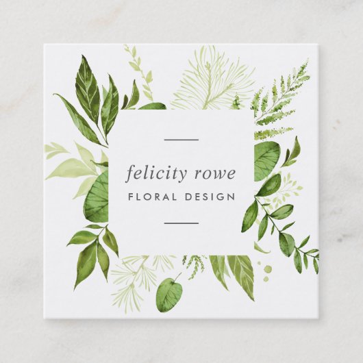 Wilde weide | Botanisch Lijst QR-code Vierkante Visitekaartje (Voorkant)