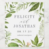 Wilde weide | Gepersonaliseerde bruiloft Wijn Etiket (Enkel label)