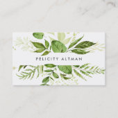 Wilde weide | Groene Waterverf Botanische QR Code Visitekaartje (Voorkant)