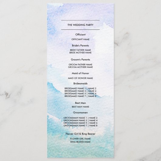 Wilde weide | Spring Mountains Trouwprogramma's Programmakaart (Achterkant)