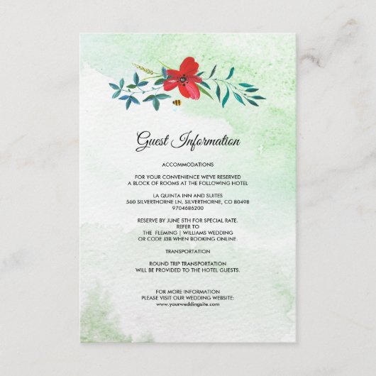 Wilde weide | Summer Forest Trouwgegevens Kaarten (Voorkant)