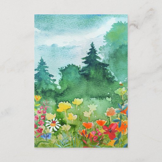 Wilde weide | Summer Forest Trouwgegevens Kaarten (Achterkant)