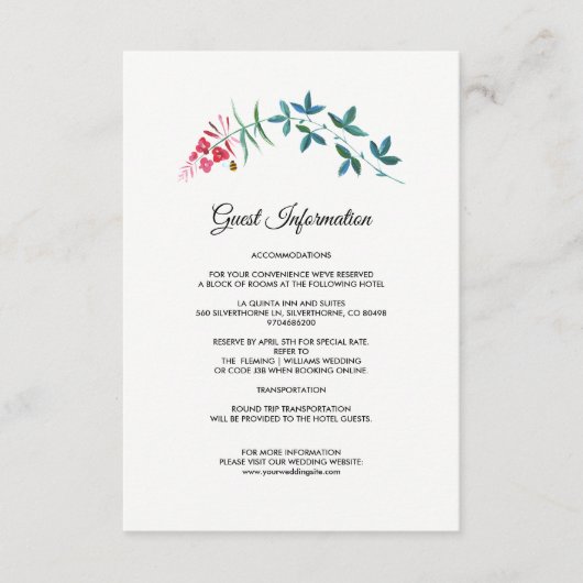 Wilde weide | Summer Forest Trouwgegevens Kaarten (Voorkant)