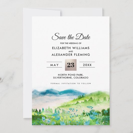 Wilde Weide | Voorjaars Bergen Bewaar de Datum Kaa Save The Date (Voorkant)