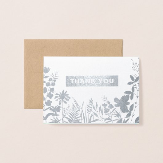 Wilde weide | Wildbloemen Dank u bruiloft luxe Folie Kaarten (Voorkant met envelop)