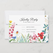 Wilde weide | Zomer Bos Bruiloft RSVP Kaarten Kaartje (Voorkant)