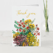 Wilde weidebloemen bedankt je kaart (Voorkant)