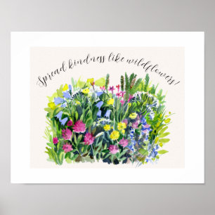 Wilde weidebloemen verspreiden vriendelijkheid  poster