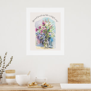 Wilde weidebloemen verspreiden vriendelijkheid  poster