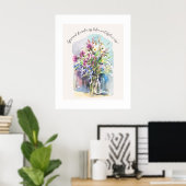 Wilde weidebloemen verspreiden vriendelijkheid poster (Thuiskantoor)