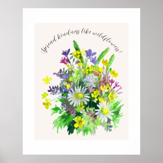 Wilde weidebloemen verspreiden vriendelijkheid poster (Voorkant)