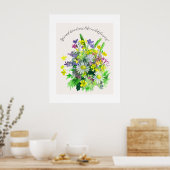 Wilde weidebloemen verspreiden vriendelijkheid poster (Keuken)