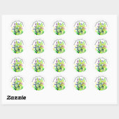Wilde weidebloemen verspreiden vriendelijkheid ronde sticker (Vel)