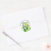 Wilde weidebloemen verspreiden vriendelijkheid ronde sticker (Envelop)
