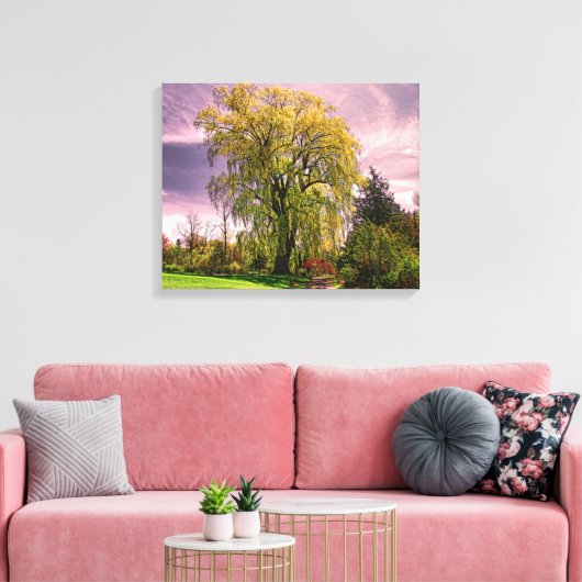 Wilde weideboom canvas afdruk (Insitu (Woonkamer))