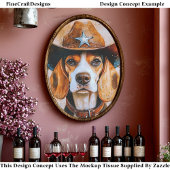Wilde West Beagle Hond in Cowboyhoed EY4 Découpage Tissuepapier