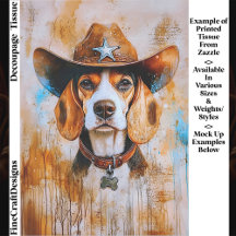 Wilde West Beagle Hond in Cowboyhoed EY4 Découpage