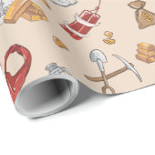 Wilde West cowboy  goudwinning Cadeaupapier (Rol Hoek)