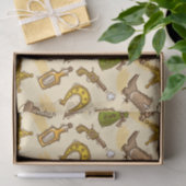 Wilde westcowboy, gekleurd met gitaar en cactus tissuepapier (Geschenk)