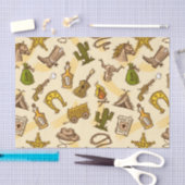 Wilde westcowboy, gekleurd met gitaar en cactus tissuepapier (Craft)