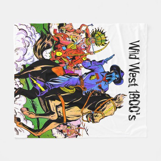 Wilde Westen 1800 Fleece Deken (Voorkant (Horizontaal))