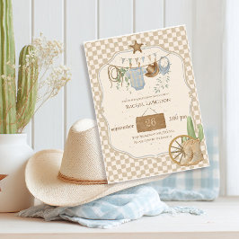 Wilde Westen Baby Cowboy Baby Shower Uitnodiging