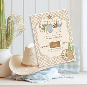 Wilde Westen Baby Cowboy Baby Shower Uitnodiging
