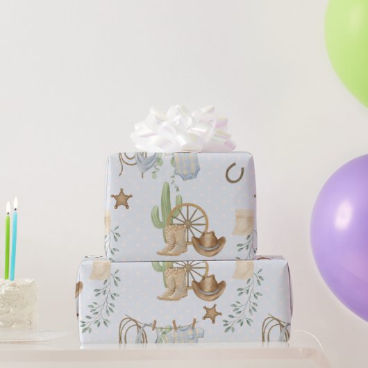 Wilde Westen Baby Cowboy Cadeaupapier (Feestgeschenken)
