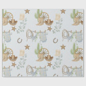 Wilde Westen Baby Cowboy Cadeaupapier (Vlak)