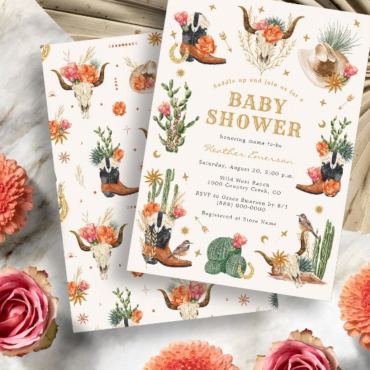 Wilde Westen Baby Shower Kaart