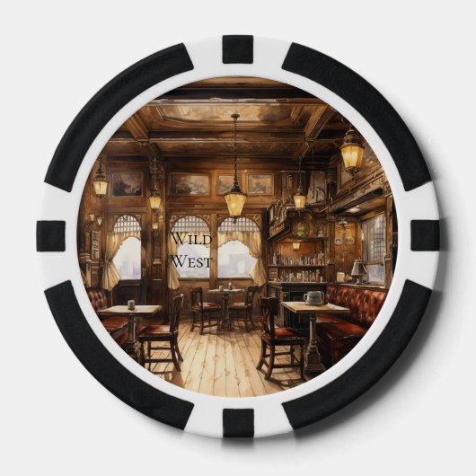 Wilde Westen Bar Saloon Poker Chips (Voorkant)