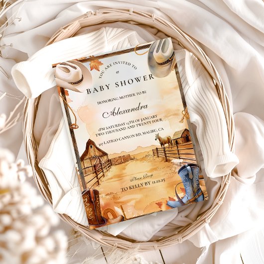 Wilde Westen Cowboy Baby Shower Kaart